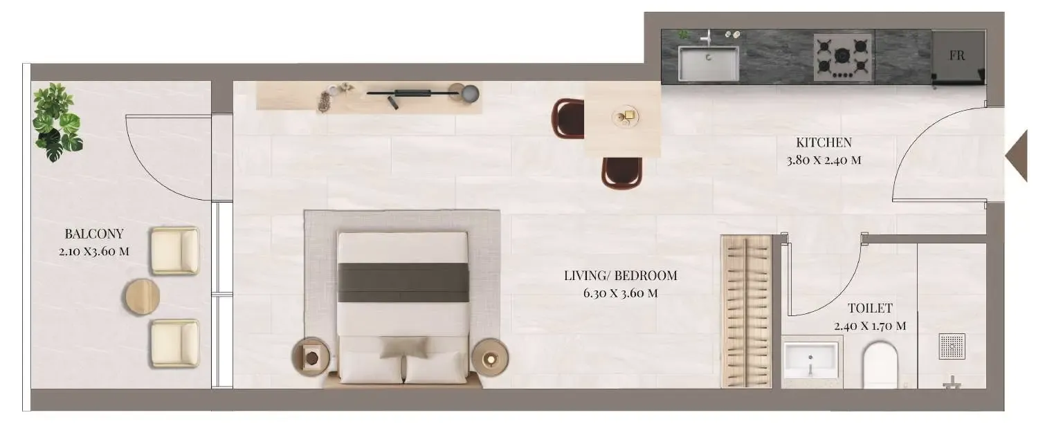 0 bedroom Apartments floor plan at Rivo