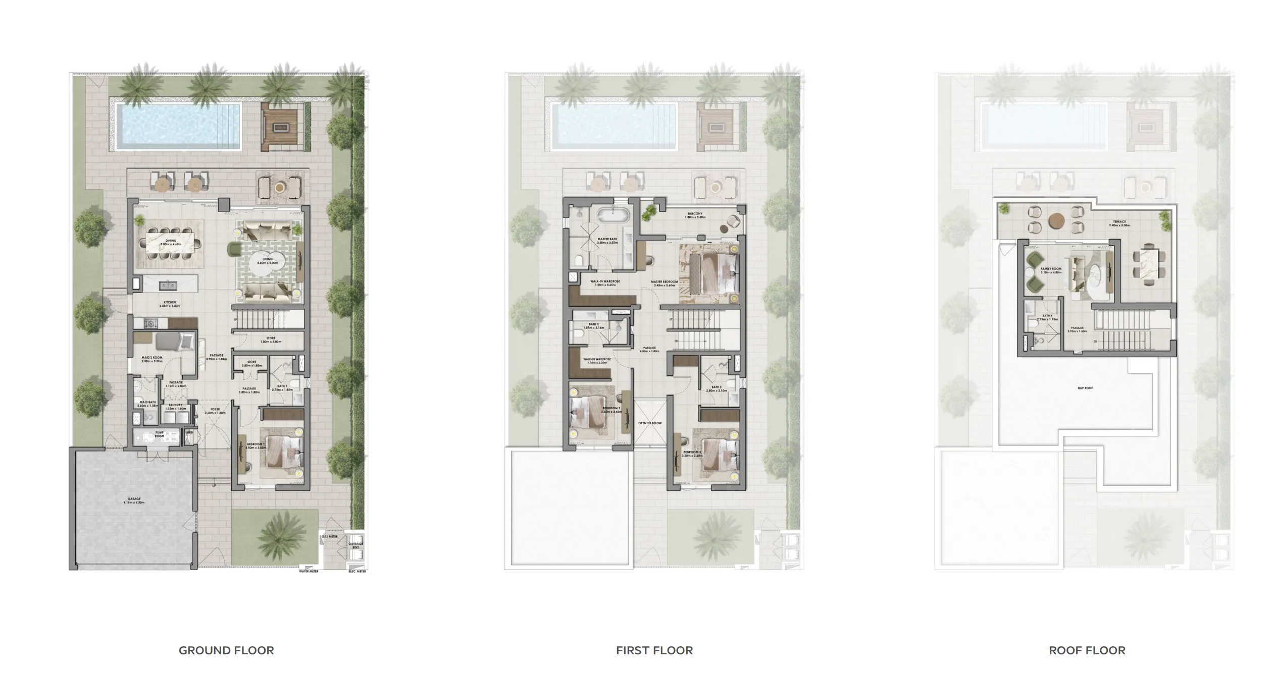 4 bedroom Villa floor plan at Serro 2