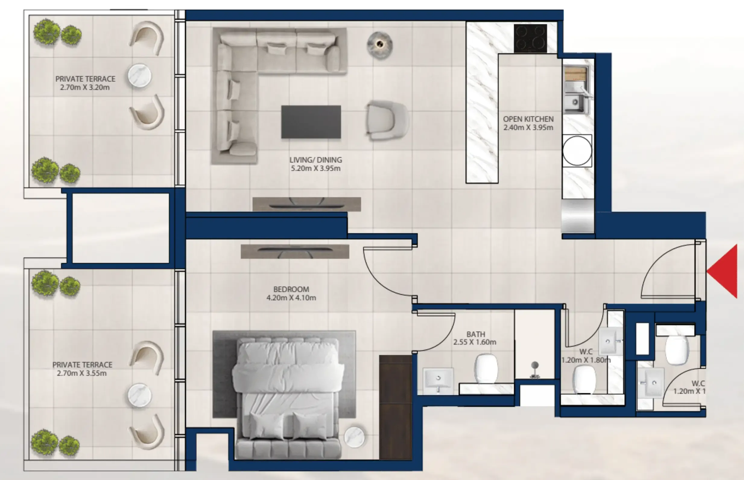 1 bedroom Apartments floor plan at Al Vista