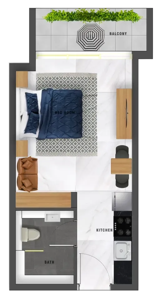 0 bedroom Apartments floor plan at Samana Waves