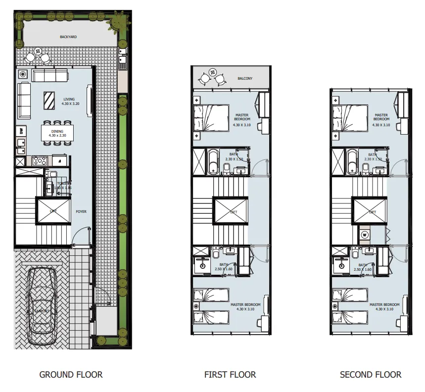 4 bedroom Townhouse floor plan at Verdana IV