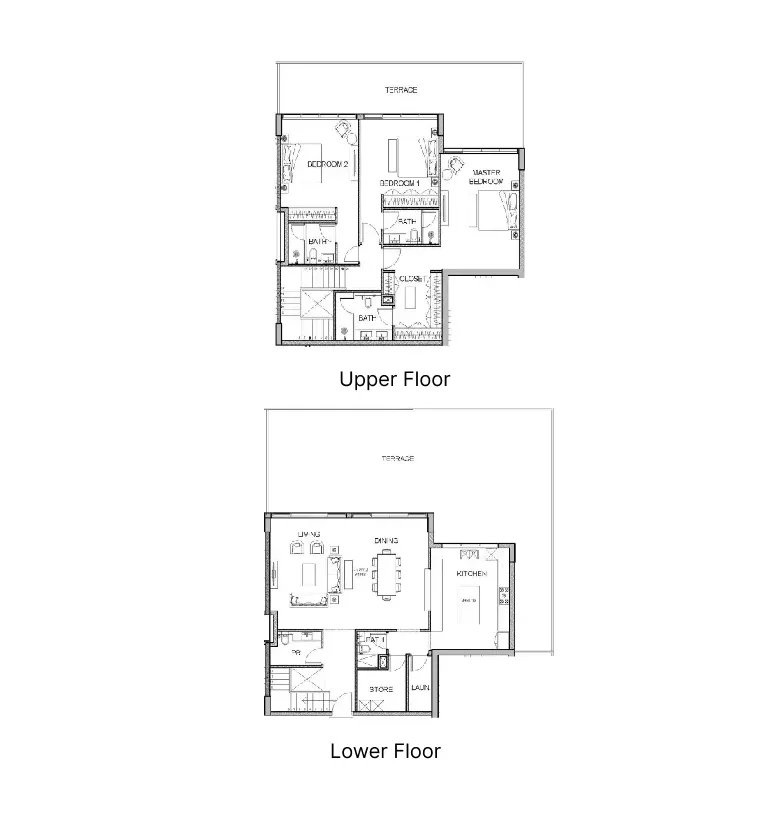 3 bedroom Townhouse floor plan at Golf Greens