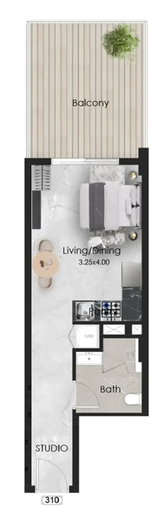 0 bedroom Apartments floor plan at Aristo