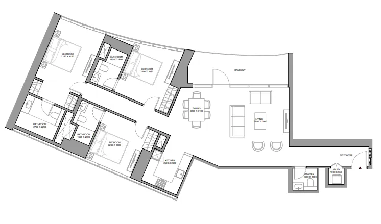 3 bedroom Apartments floor plan at Skyvue Stellar