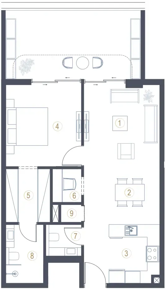 1 bedroom Apartments floor plan at Liora