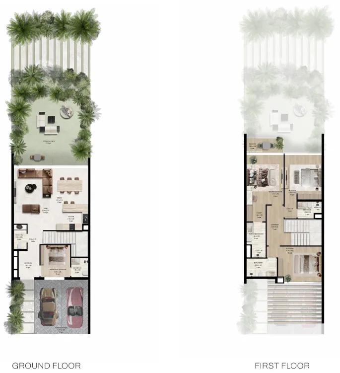3 bedroom Townhouse floor plan at Manchester City Yas Residences by Ohana