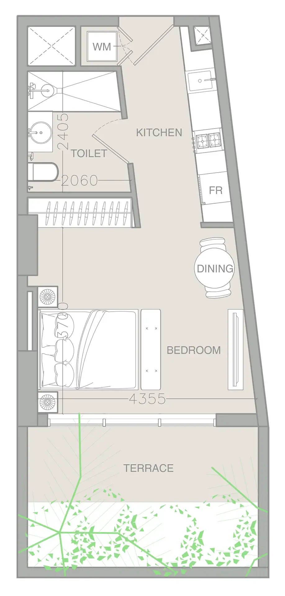 0 bedroom Apartments floor plan at IR1DIAN Park