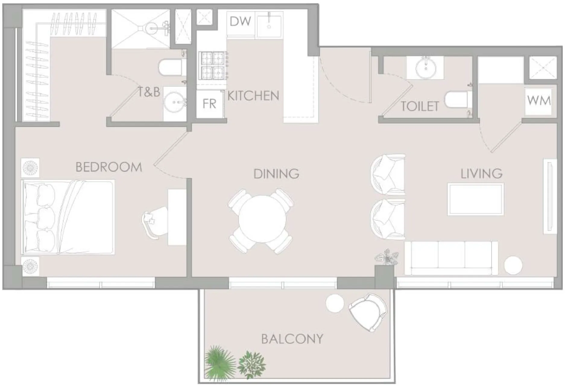 1 bedroom Apartments floor plan at IR1DIAN Park