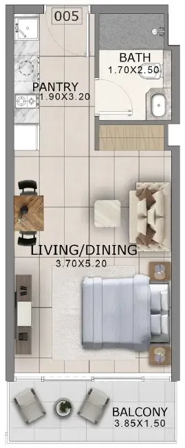 0 bedroom Apartments floor plan at Arlington Park 2