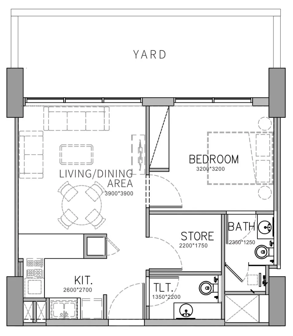 1 bedroom Apartments floor plan at Stamn Yuni