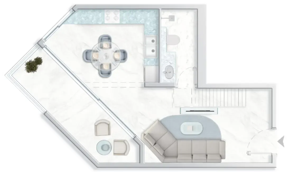 1 bedroom Apartments floor plan at Ice Beach