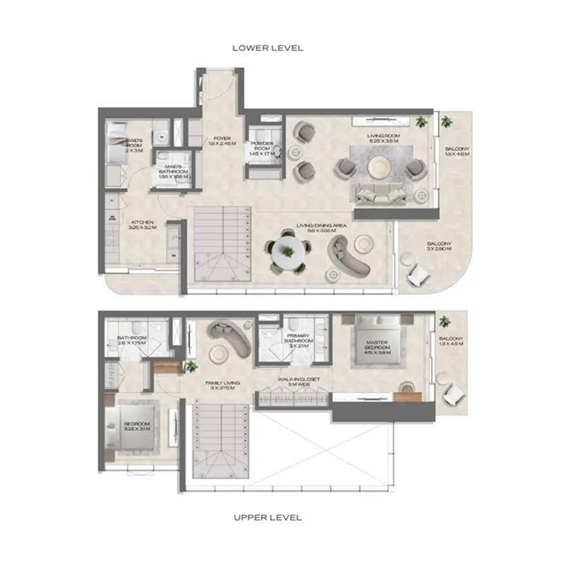 2 bedroom Apartments floor plan at DWTN Residences