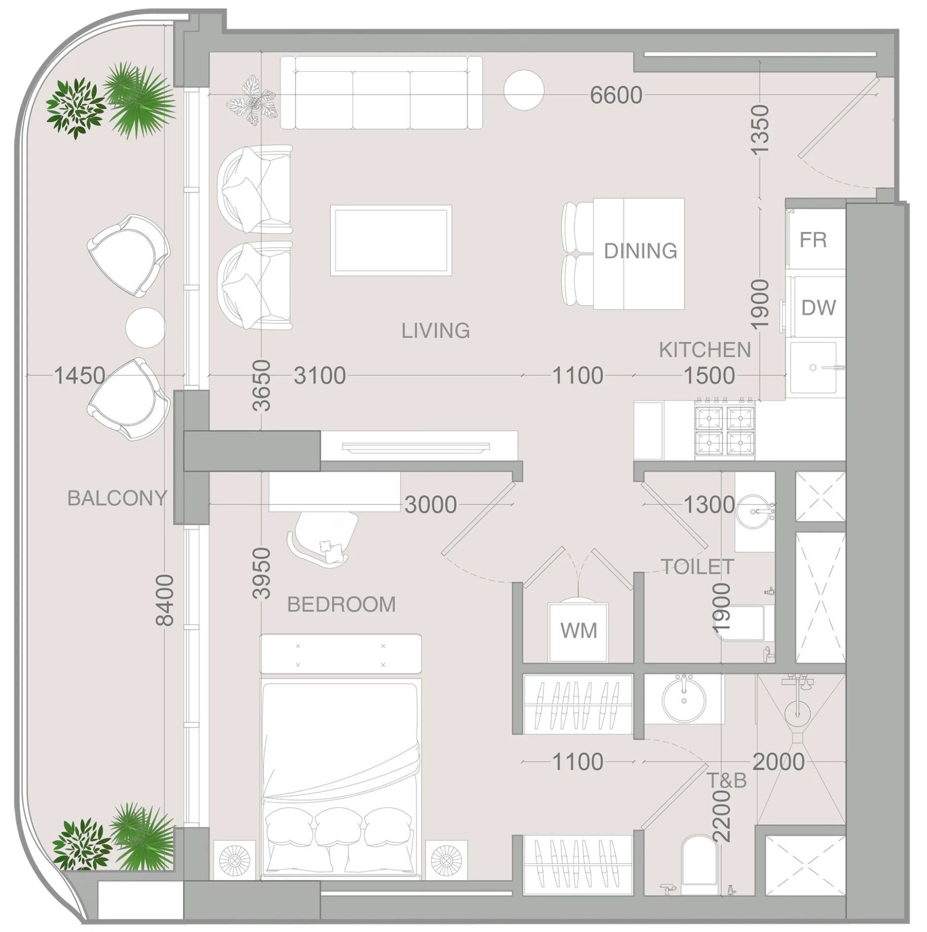 1 bedroom Apartments floor plan at ALTA V1EW