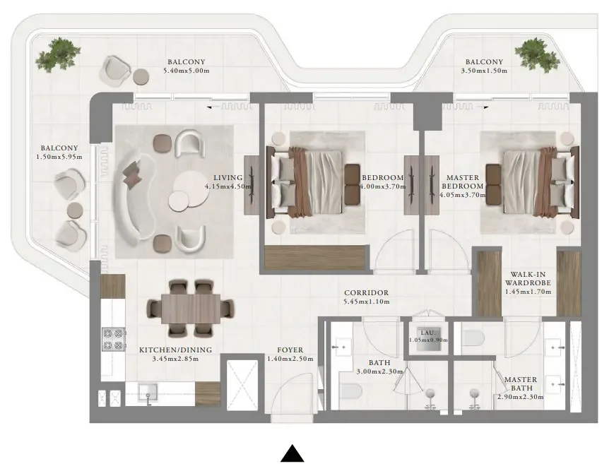 2 bedroom Apartments floor plan at Sera 2