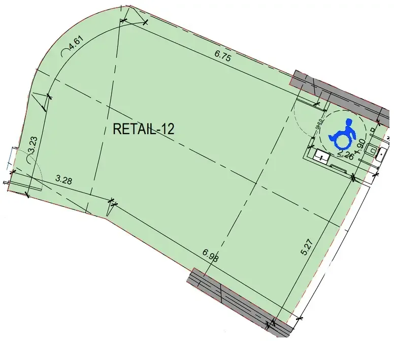  bedroom Retail floor plan at Binghatti Skyflame