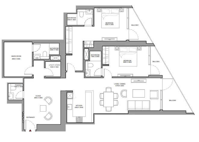 2 bedroom Apartments floor plan at Skyvue Stellar