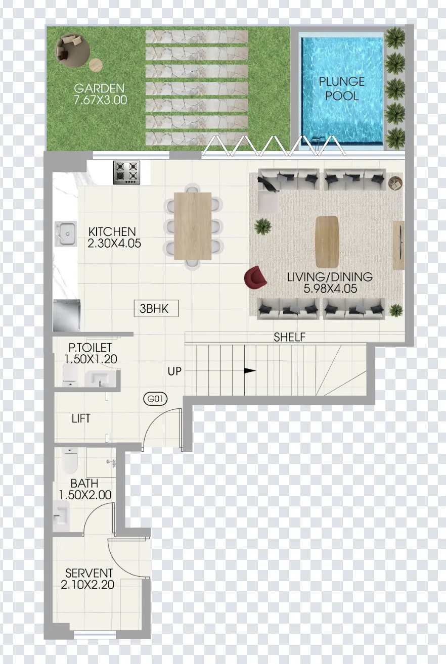 3 bedroom Townhouse floor plan at Bonds Avenue