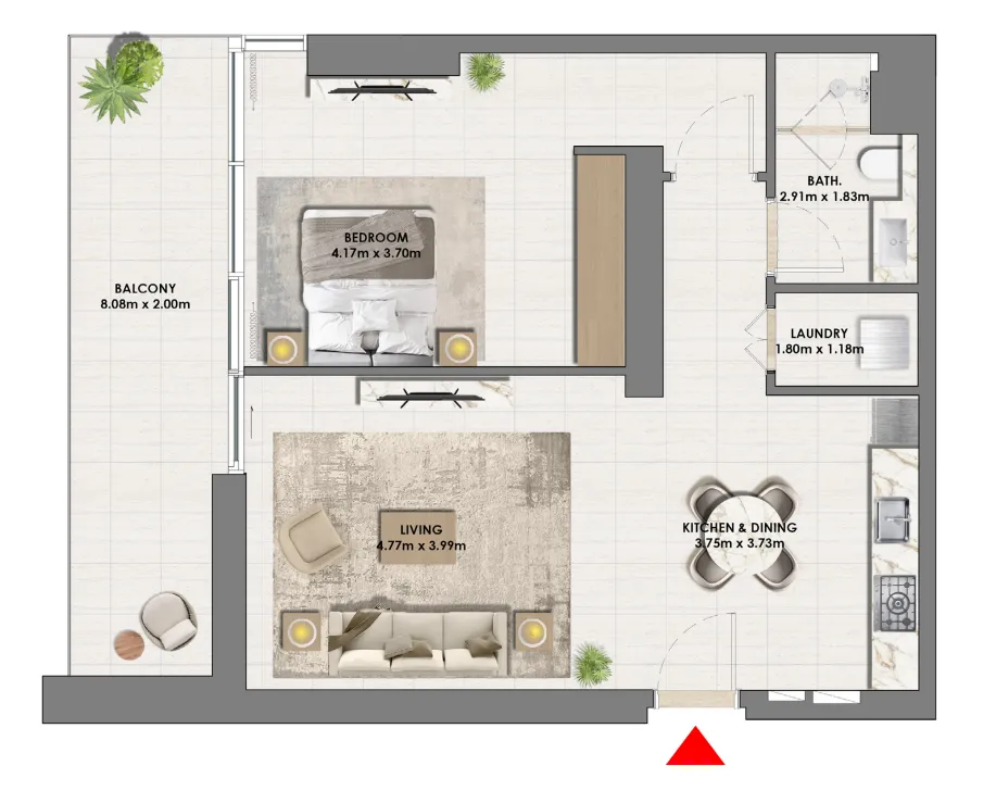 1 bedroom Apartments floor plan at Parkside Views