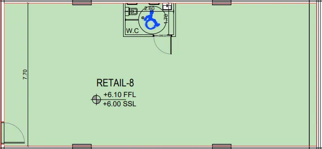  bedroom Retail floor plan at Binghatti Flare