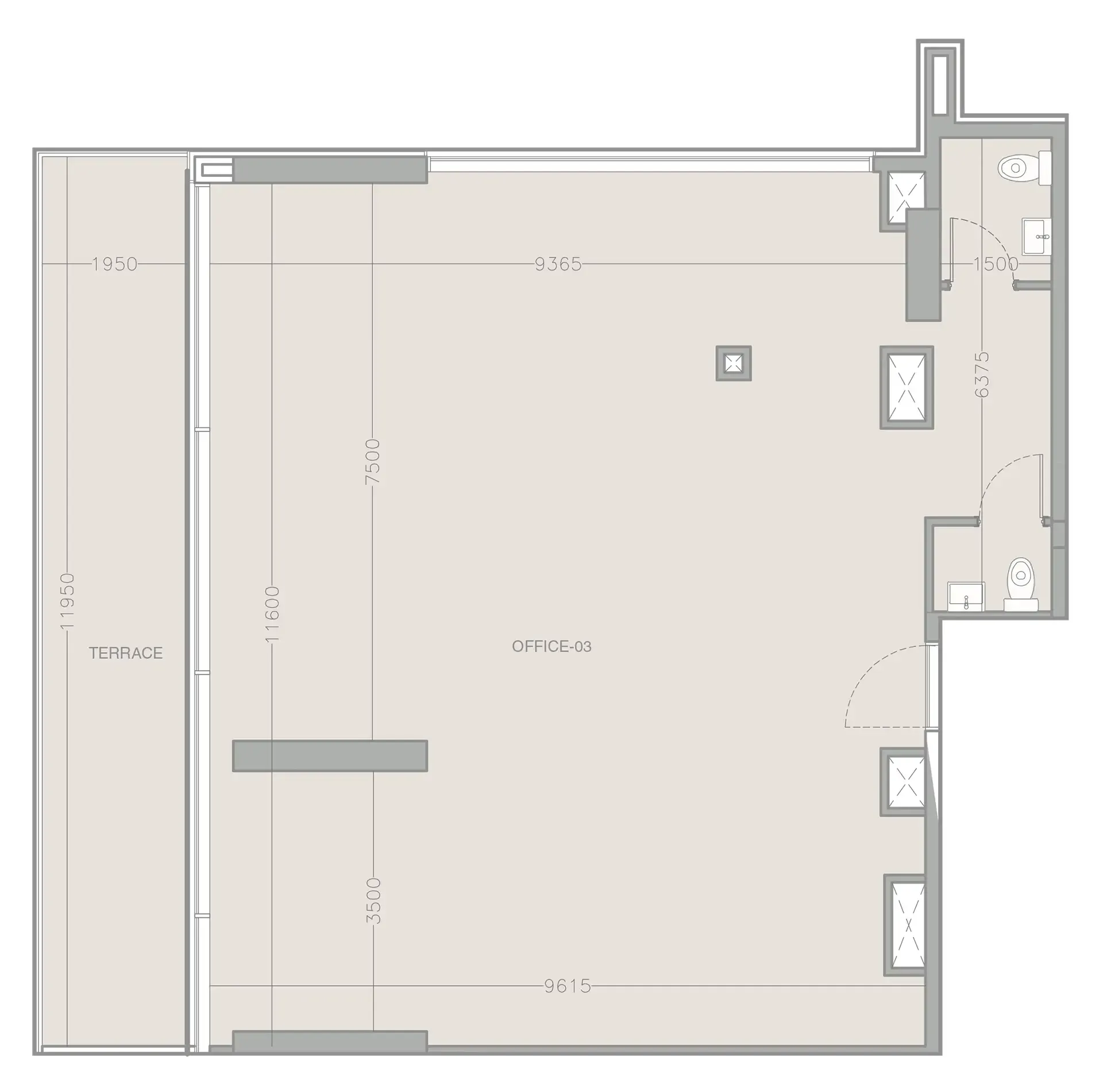  bedroom Office floor plan at ELAR1S Rise