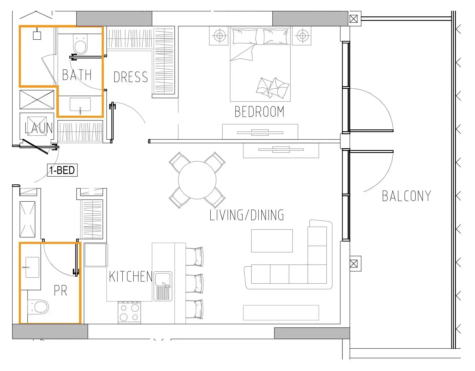 1 bedroom Apartments floor plan at Damac Riverside Views