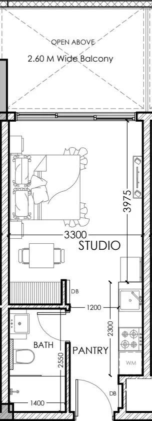 0 bedroom Apartments floor plan at Al Haseen Residences 5