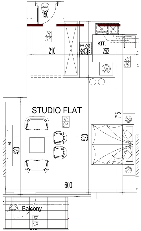 0 bedroom Apartments floor plan at Paradise View II