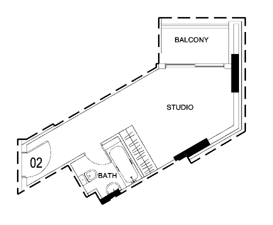 0 bedroom Apartments floor plan at Damac Hills 2 - Hotel Edge by Rotana