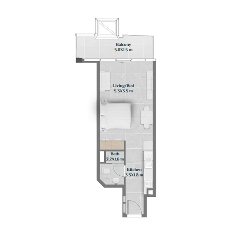 0 bedroom Apartments floor plan at Sky Hills Residence