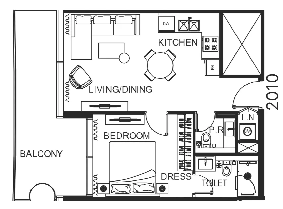 1 bedroom Apartments floor plan at The WOW Tower