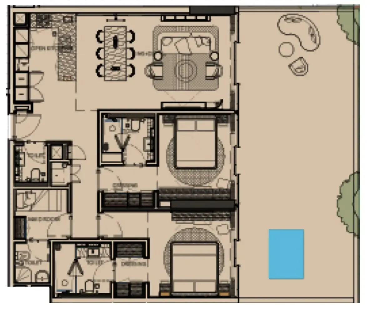 2 bedroom Apartments floor plan at Sunset Bay Grand