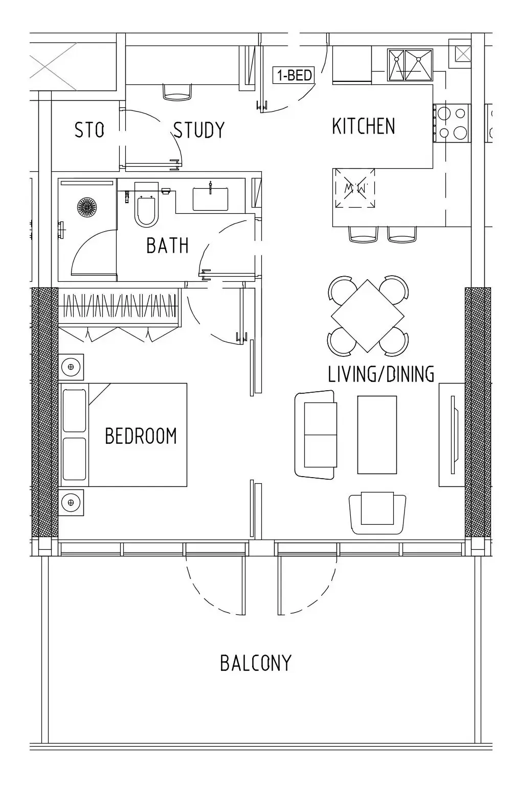 1 bedroom Apartments floor plan at Damac District