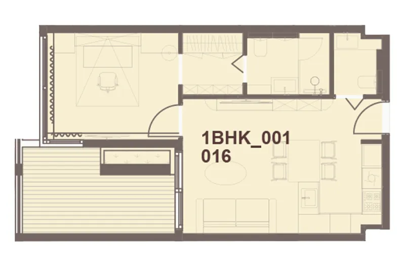 1 bedroom Apartments floor plan at J-Haus Residence