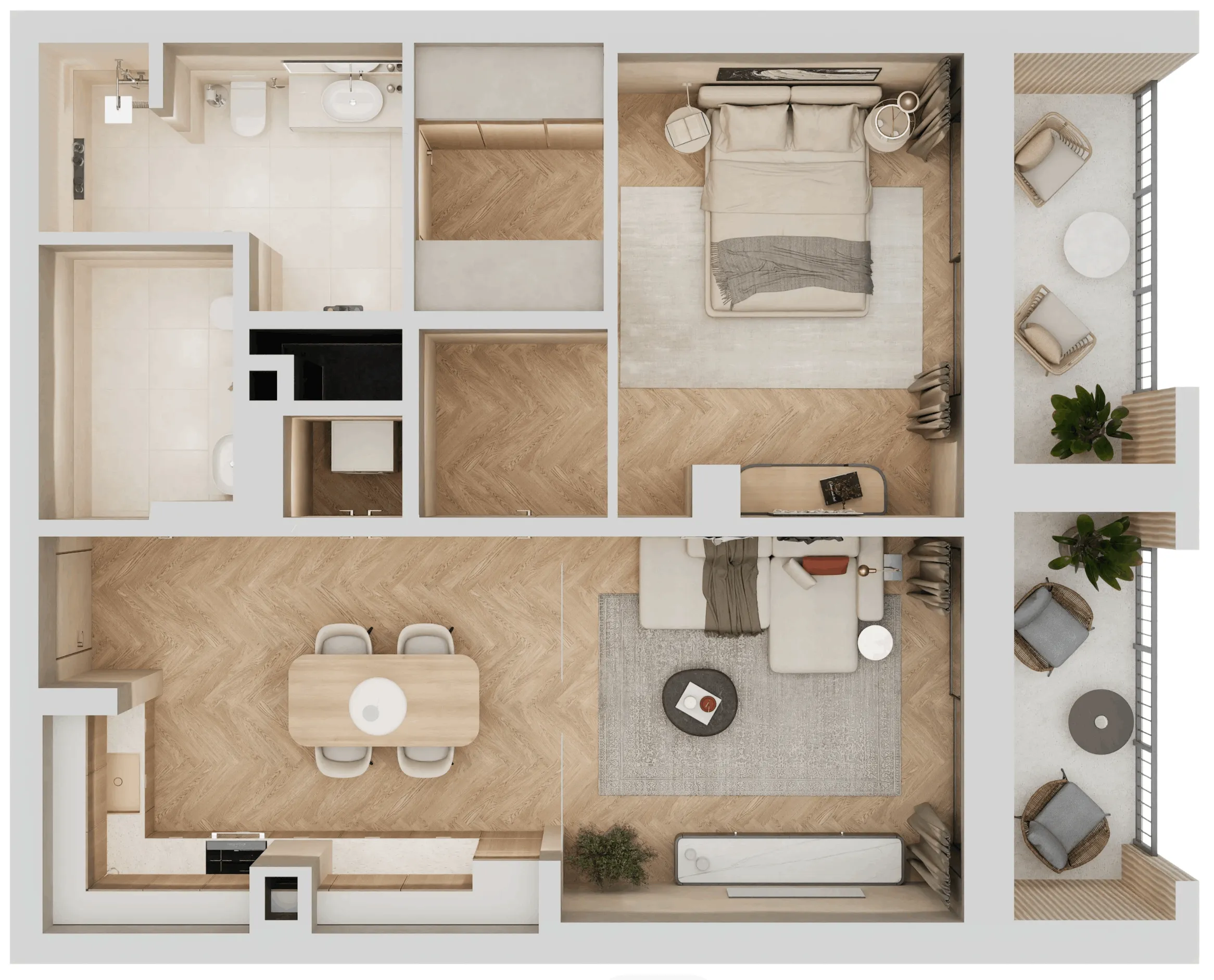 1 bedroom Apartments floor plan at Arisha Terraces