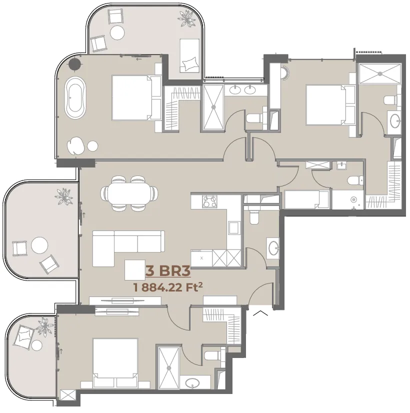 3.5 bedroom Apartments floor plan at House of WELL