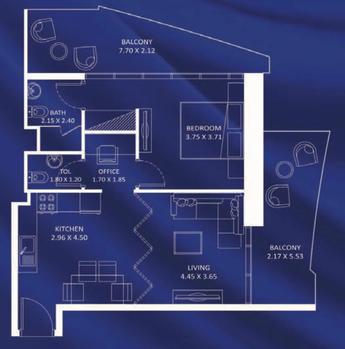 1 bedroom Apartments floor plan at Fashionz