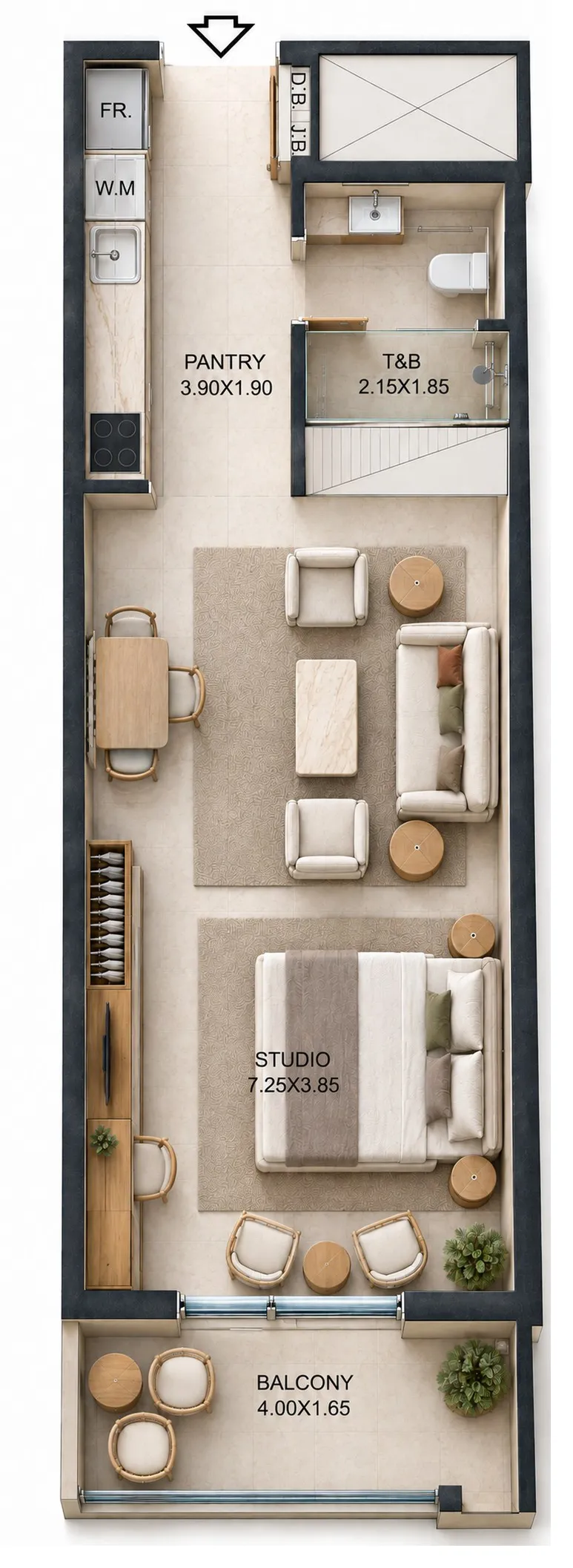 0 bedroom Apartments floor plan at Reeman Residence 02
