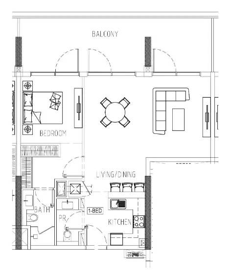 1 bedroom Apartments floor plan at Damac Riverside Views