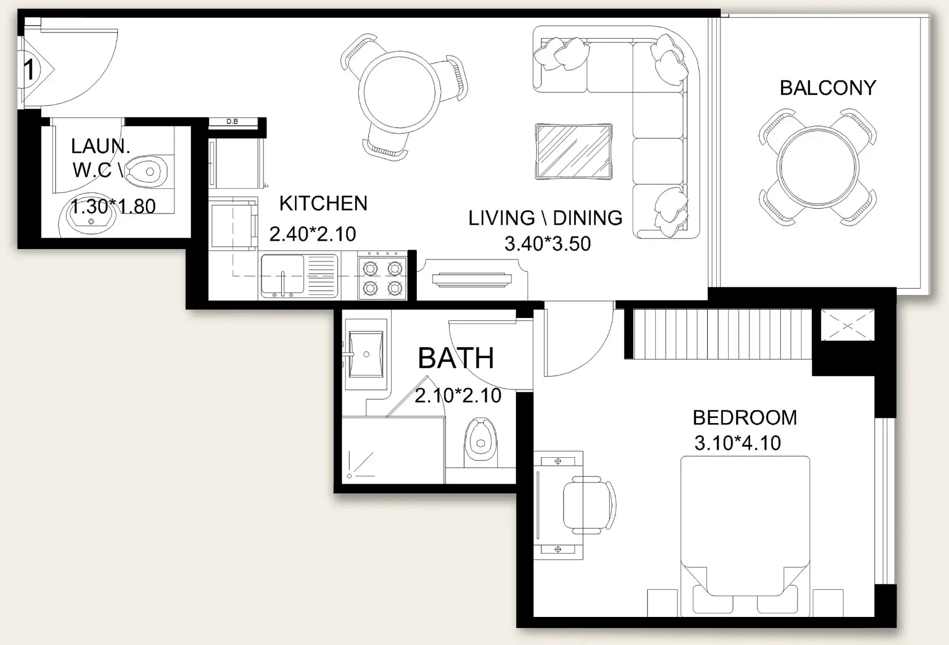 1 bedroom Apartments floor plan at X11
