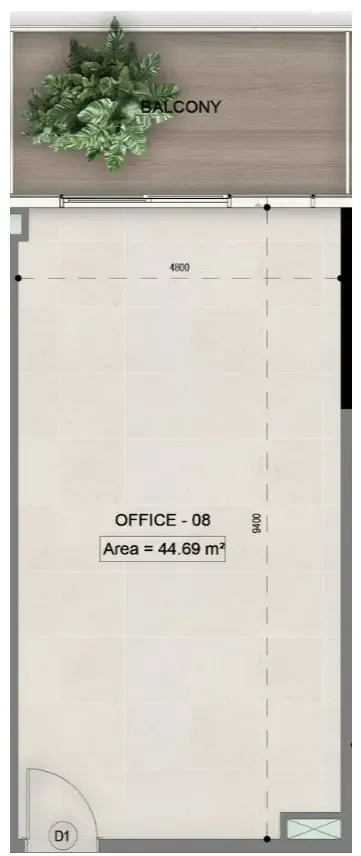 bedroom Office floor plan at Sky Line by Peace Homes