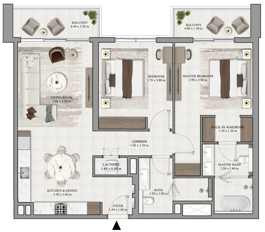 2 bedroom Apartments floor plan at Vista Ridge