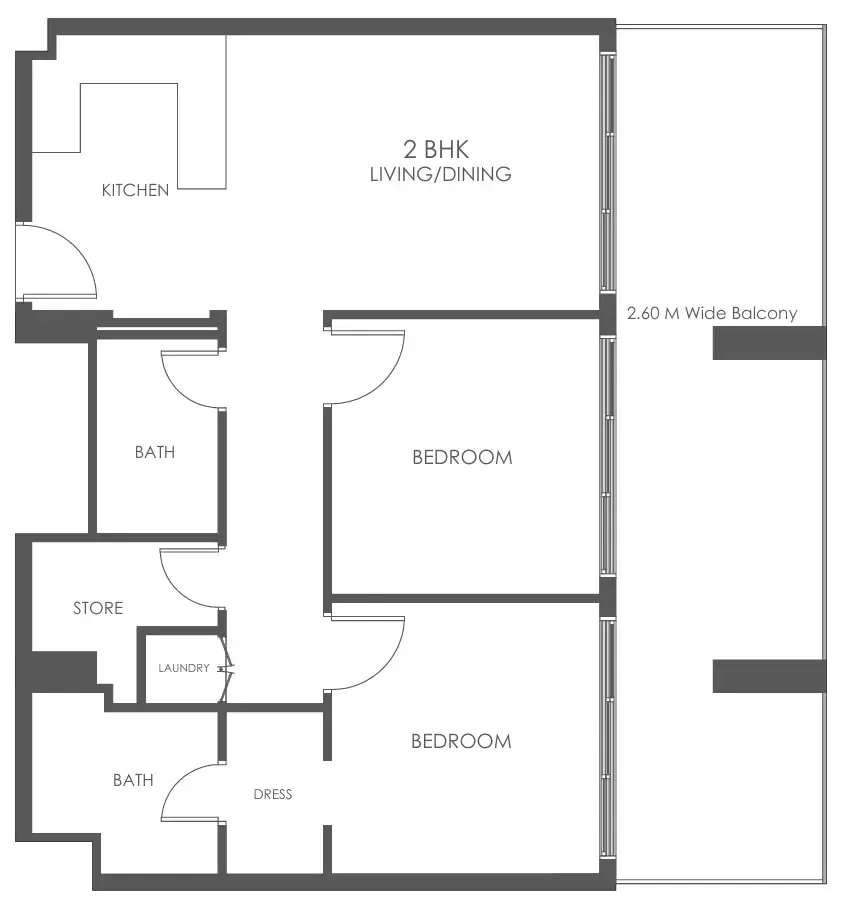 2 bedroom Apartments floor plan at Al Haseen Residences 5