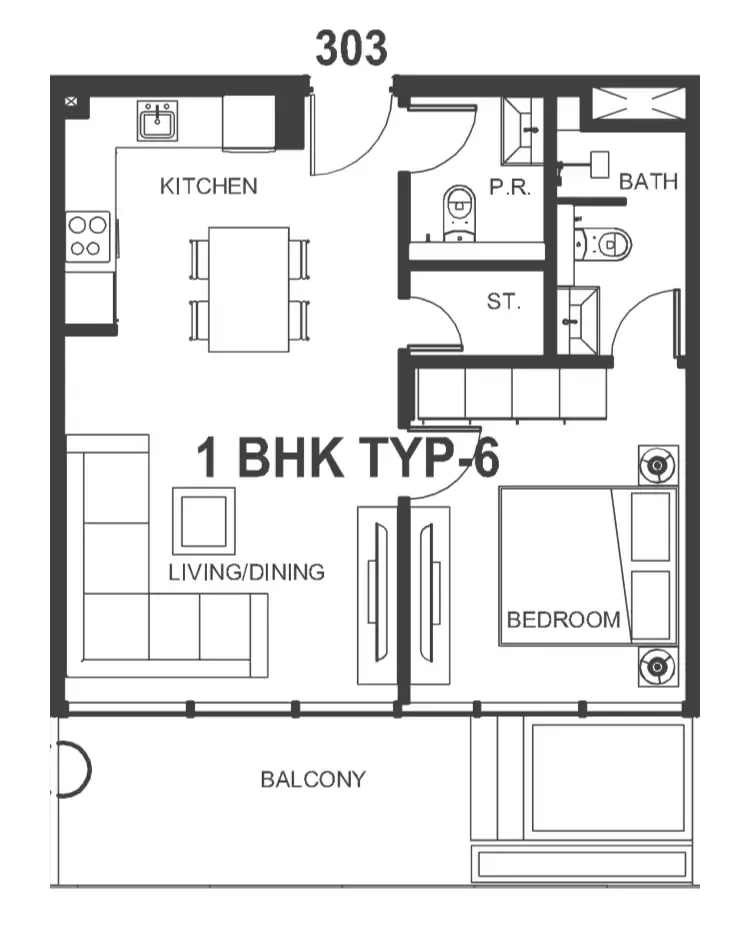 1 bedroom Apartments floor plan at Interstellar Tower