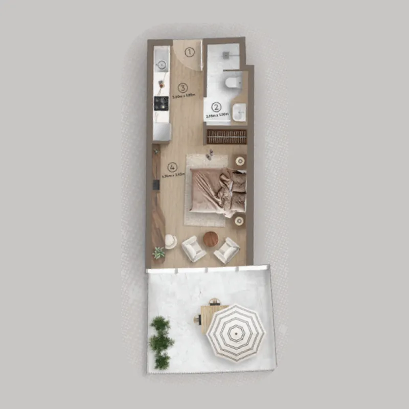 0 bedroom Apartments floor plan at Azure by Lapis