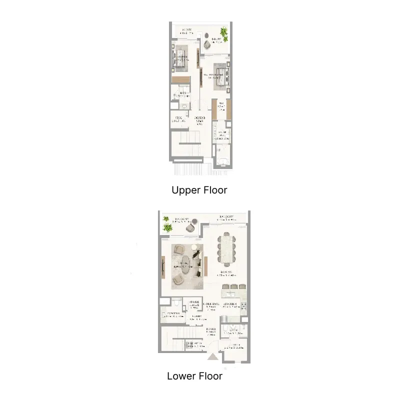 2 bedroom Townhouse floor plan at Address Residences Al Marjan Island