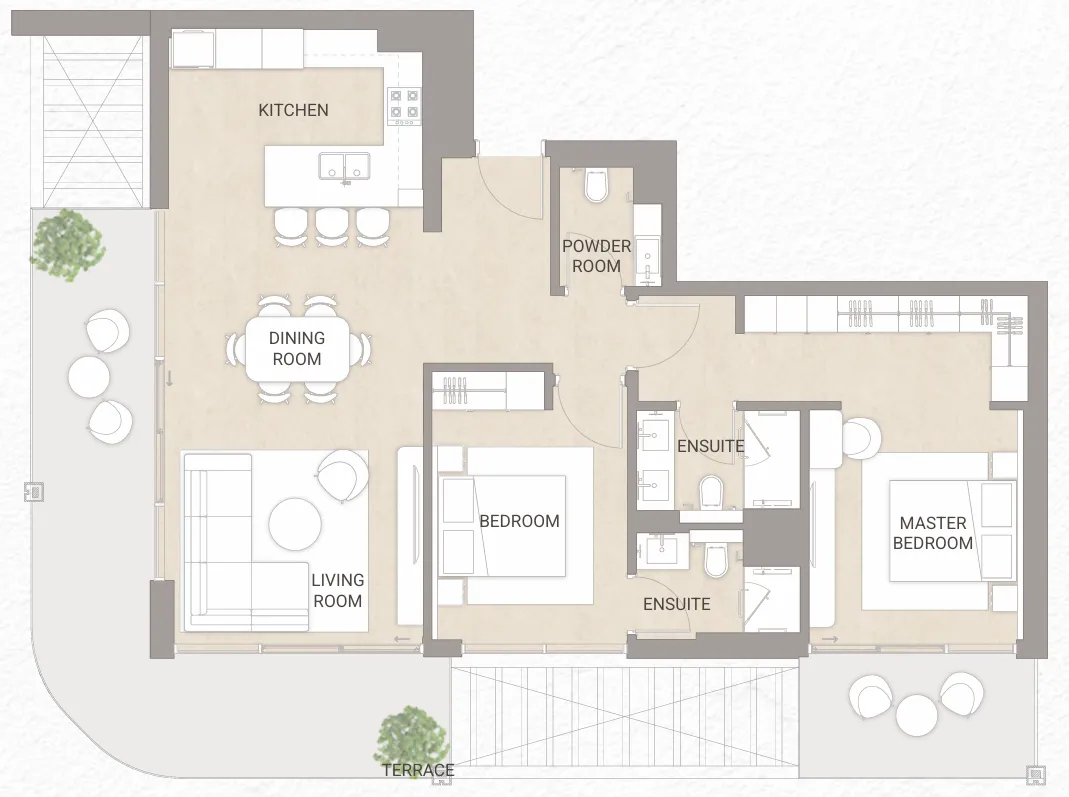 2 bedroom Apartments floor plan at Soma Residences