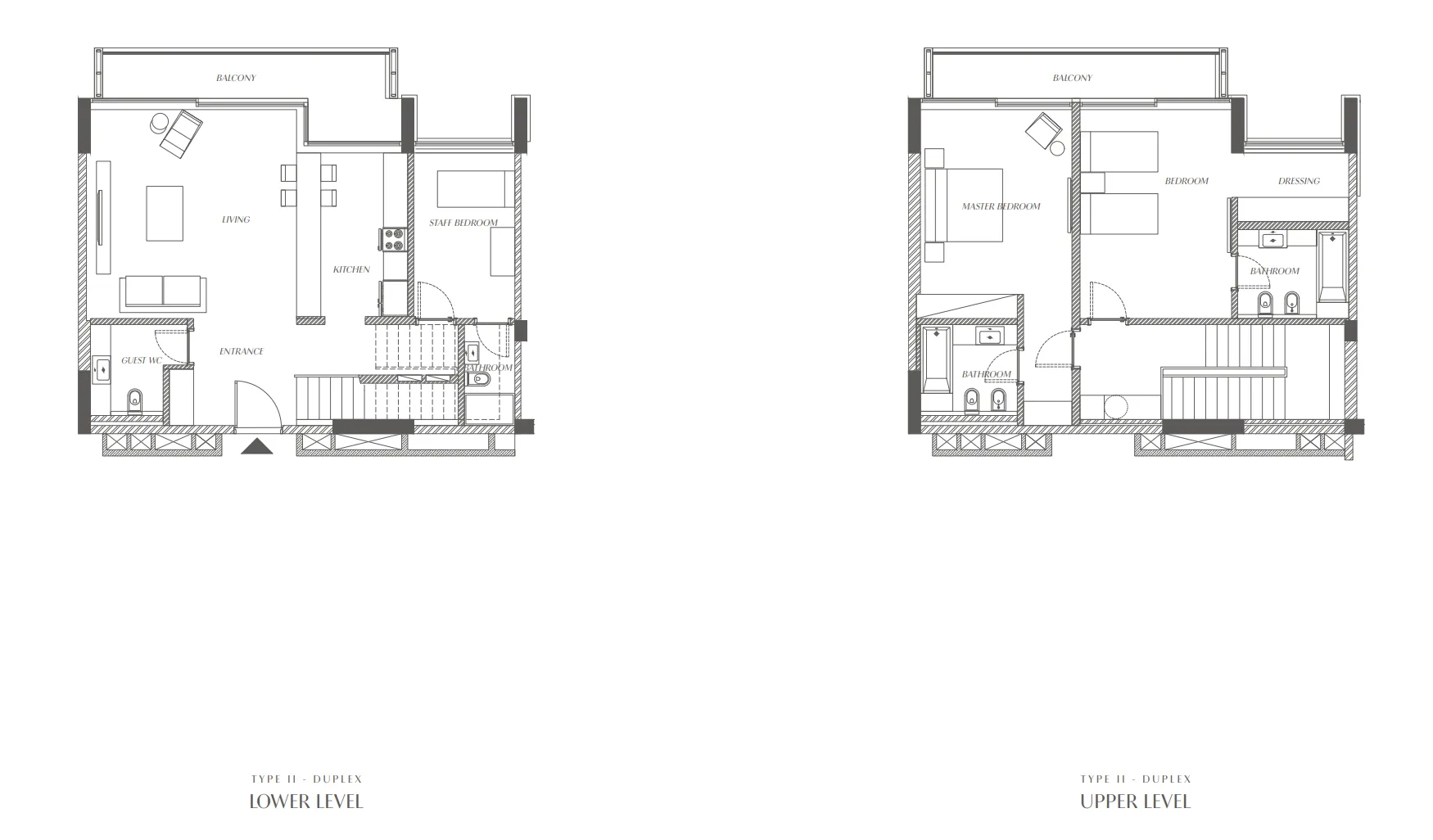 2 bedroom Duplex floor plan at Sealine Residence