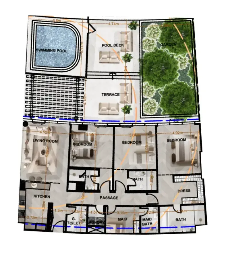 3.5 bedroom Apartments floor plan at Radiant Terrace