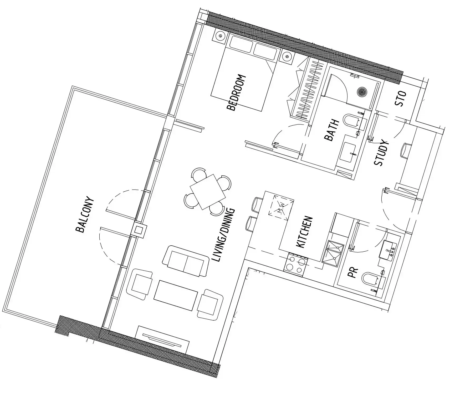 1 bedroom Apartments floor plan at Damac District