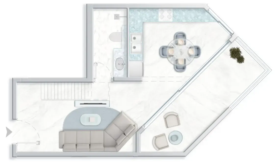1 bedroom Apartments floor plan at Ice Beach